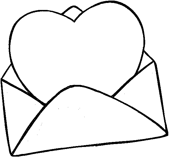 desene de colorat de ziua indragostitilor inima in plic
